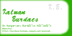 kalman burdacs business card